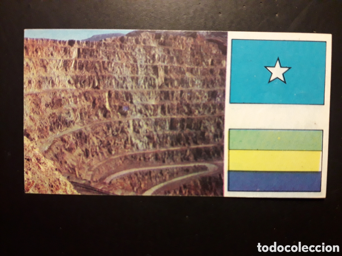 Coleccionismo Cromos antiguos: MINA DE COBRE, &Aacute;FRICA EL MUNDO CONTINENTES, BANDERAS N&deg; 69 LECHE RAM SIN PEGAR, PEDIDO M&Iacute;NIMO 3&euro;