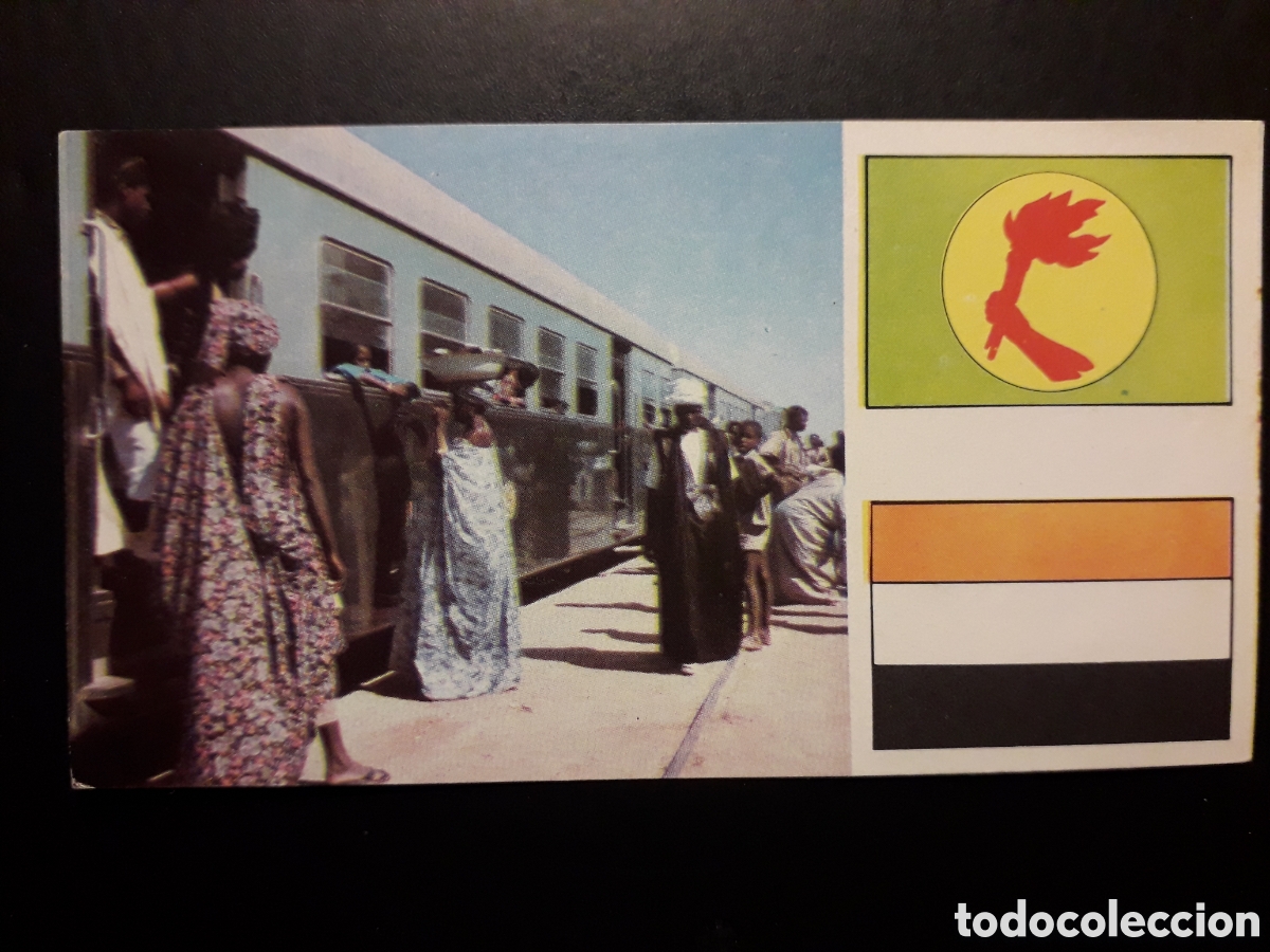 Coleccionismo Cromos antiguos: SENEGAL, TREN, &Aacute;FRICA EL MUNDO CONTINENTES, BANDERAS N&deg; 73 LECHE RAM SIN PEGAR, PEDIDO M&Iacute;NIMO 3&euro;