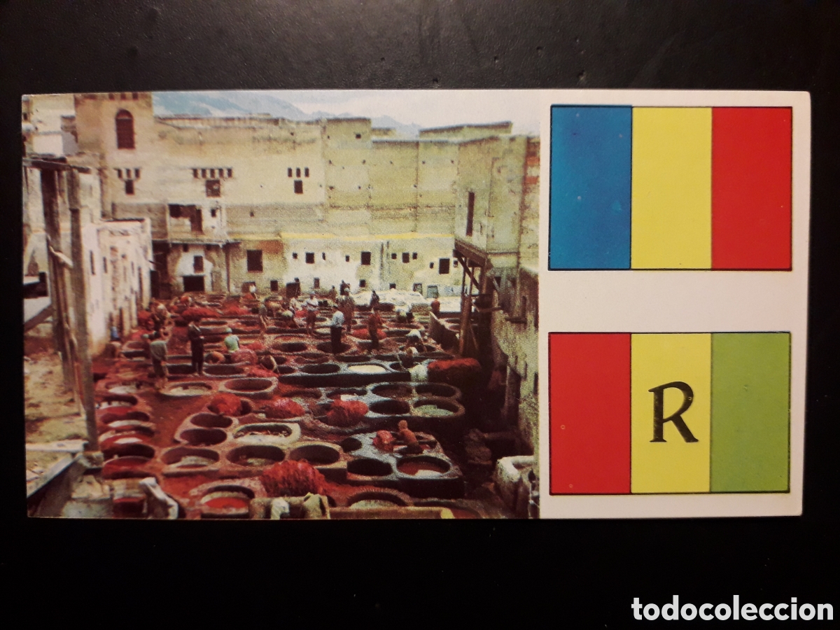 Coleccionismo Cromos antiguos: MARRUECOS FEZ, &Aacute;FRICA EL MUNDO CONTINENTES, BANDERAS N&deg; 75 LECHE RAM SIN PEGAR, PEDIDO M&Iacute;NIMO 3&euro;