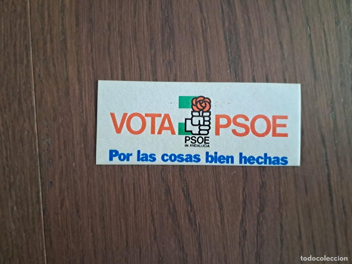 Coleccionismo Cromos antiguos: peque&ntilde;a de pol&iacute;tica, vota PSOE de Andaluc&iacute;a, por las cosas bien hechas.