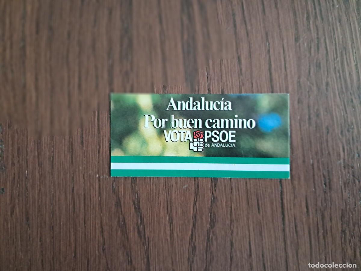 Coleccionismo Cromos antiguos: peque&ntilde;a de pol&iacute;tica, vota PSOE de Andaluc&iacute;a, por buen camino.