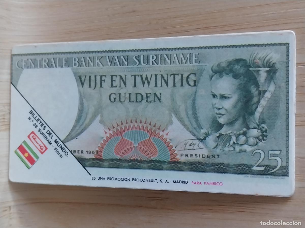 Coleccionismo Cromos antiguos: PANRICO SURINAM 25 FLORIN BILLETES DEL MUNDO CROMO 36 ORIGINAL A&Ntilde;OS 70