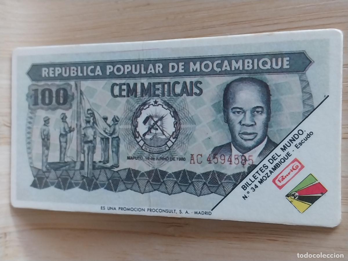 Coleccionismo Cromos antiguos: PANRICO MOZAMBIQUE 100 ESCUDO BILLETES DEL MUNDO CROMO 34 ORIGINAL A&Ntilde;OS 70