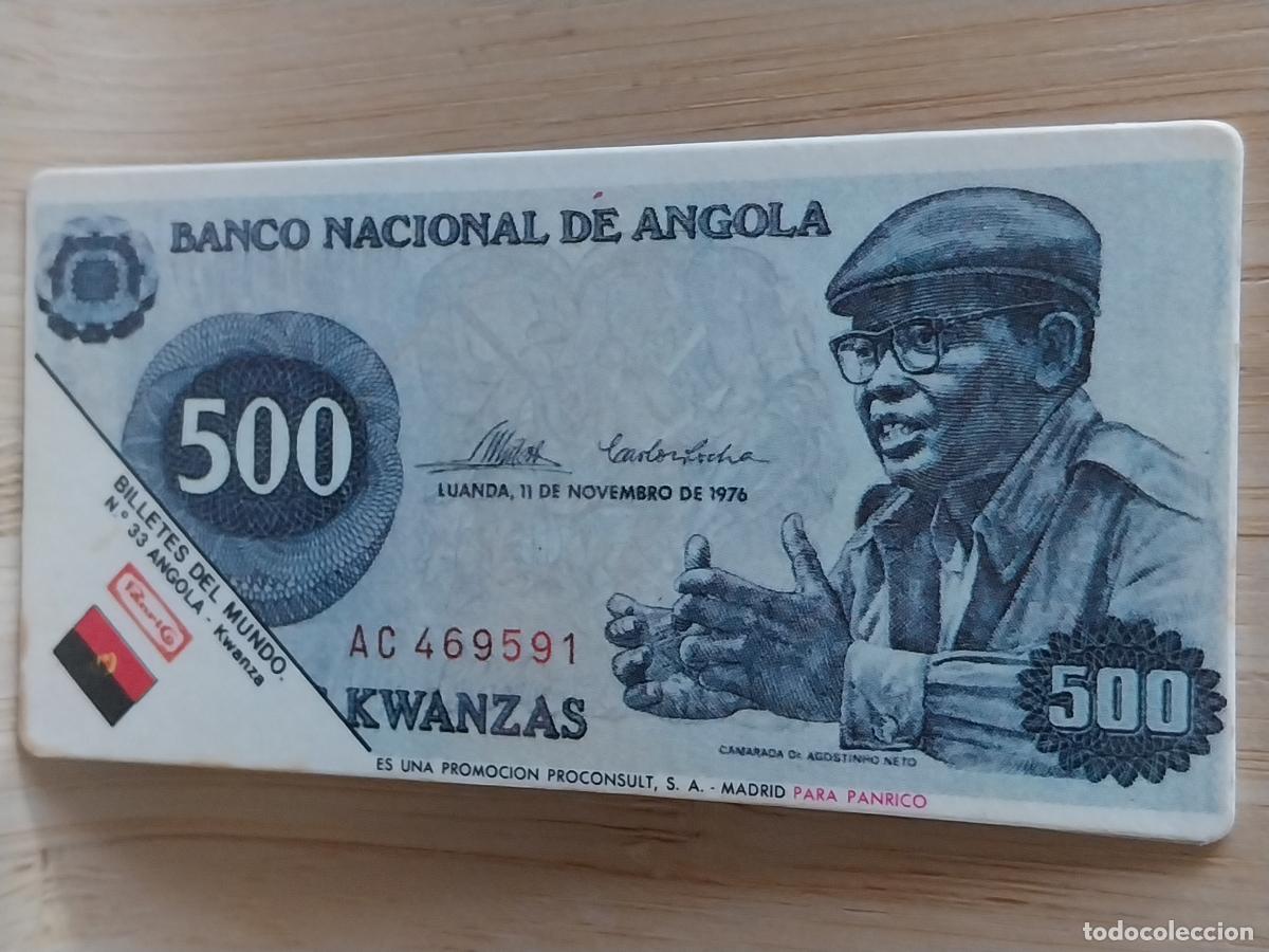 Coleccionismo Cromos antiguos: PANRICO ANGOLA 500 KWANZA BILLETES DEL MUNDO CROMO 33 ORIGINAL A&Ntilde;OS 70 *