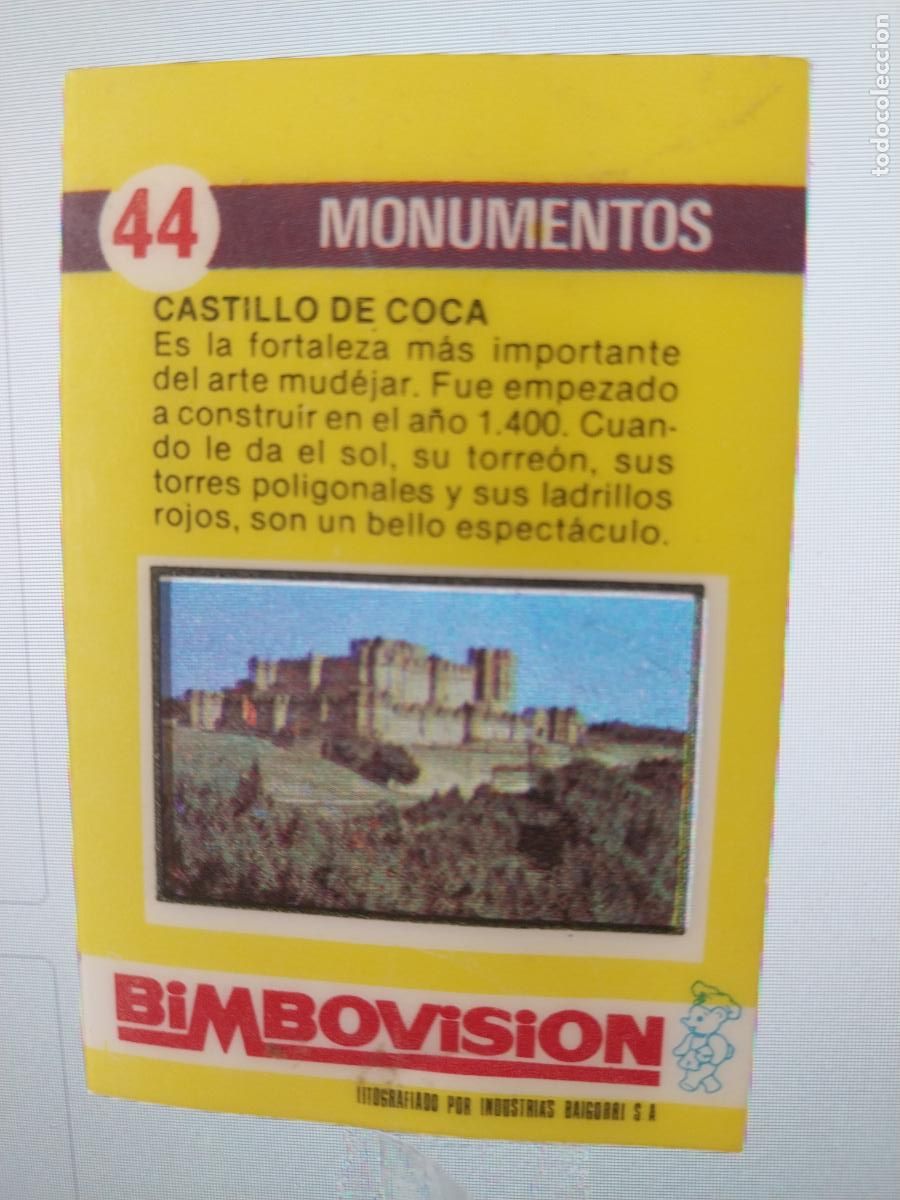 Coleccionismo Cromos antiguos: BIMBO BIMBOVISION CASTILLO COCA CROMO 44 A&Ntilde;OS 70 ORIGINAL MONUMENTOS