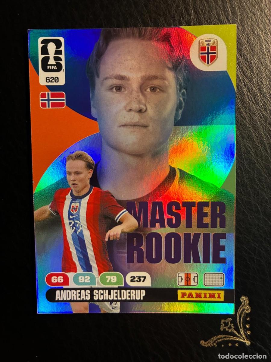 Sammeln alte Sammelbilder: 620 ANDREAS SCHJELDERUP MASTER ROOKIE NORUEGA FIFA WORLD CUP ADRENALYN MUNDIAL 2026 26 PANINI