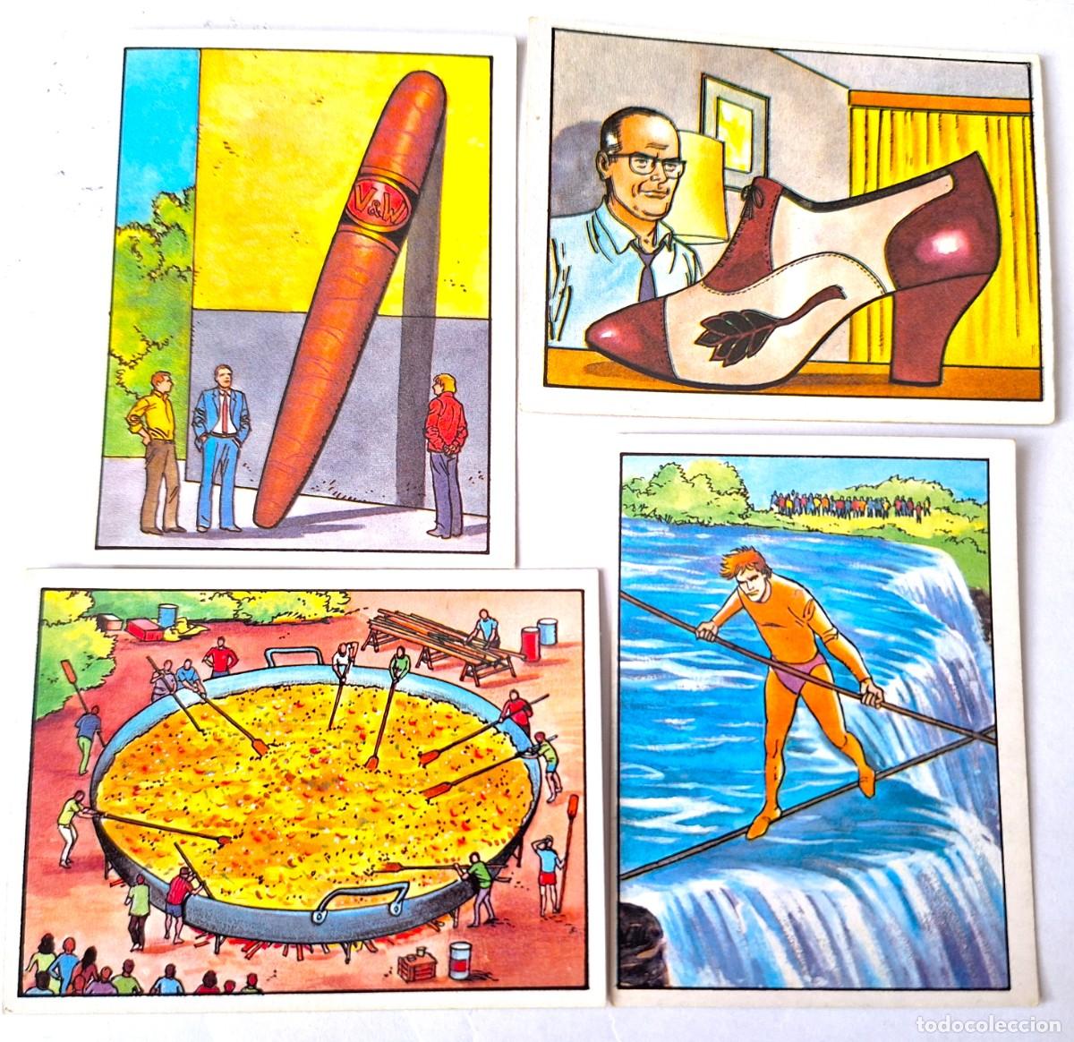 Coleccionismo Cromos antiguos: LOTE 4 CROMOS LOS RECORDS DE EDITORIAL ROS A&Ntilde;OS 80 - NUEVOS SIN USAR