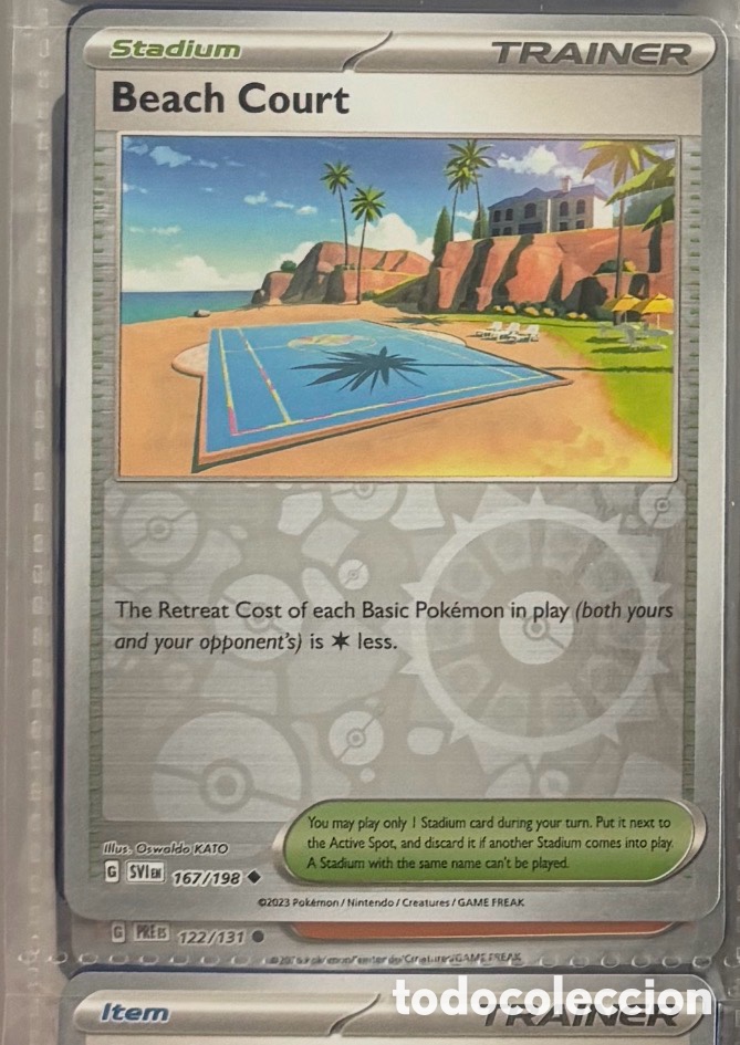 Coleccionismo Cromos antiguos: Beach court 167/198 Pokemon tcg reverse
