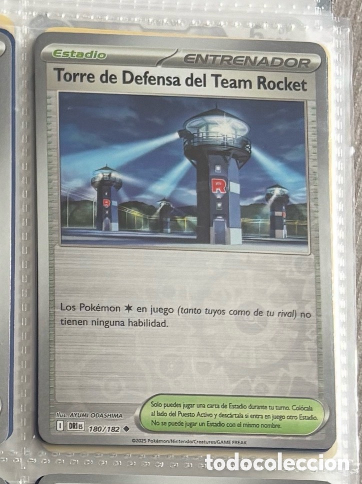 Coleccionismo Cromos antiguos: Torre de defensa del team rocket 180/182 Pokemon tcg reverse