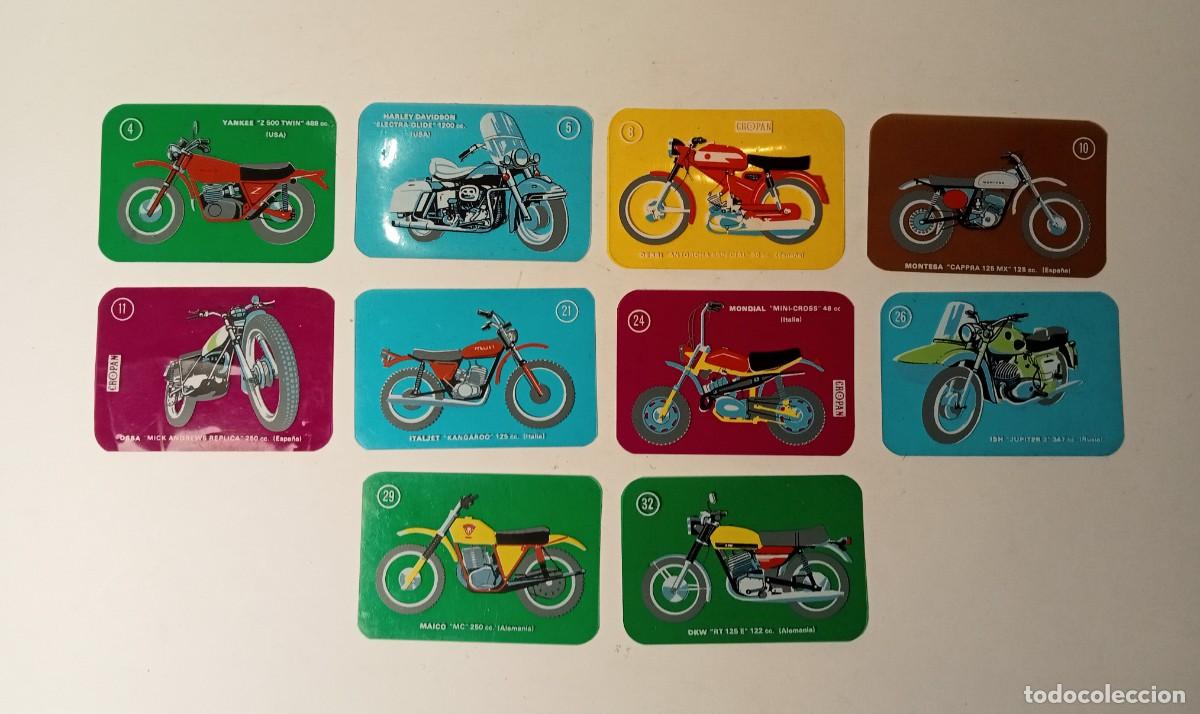 Coleccionismo Cromos antiguos: 10 CROMOS MOTOS CROPAN DE PL&Aacute;STICO