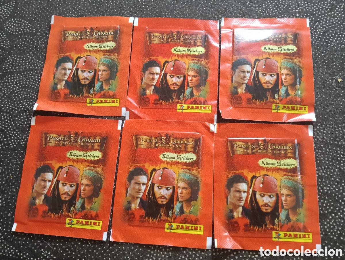 Coleccionismo Cromos antiguos: 6 Sobres sin abrir - Piratas del Caribe - Pirates Caribbean - Editorial Panini