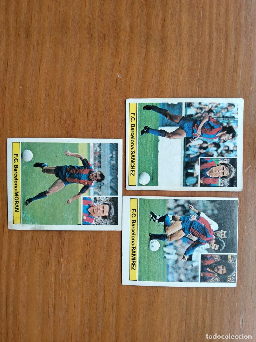 Coleccionismo Cromos antiguos: Lote 3 cromos Barcelona Moran version foto , S&aacute;nchez , Ram&iacute;rez &aacute;lbum liga Este 81 82