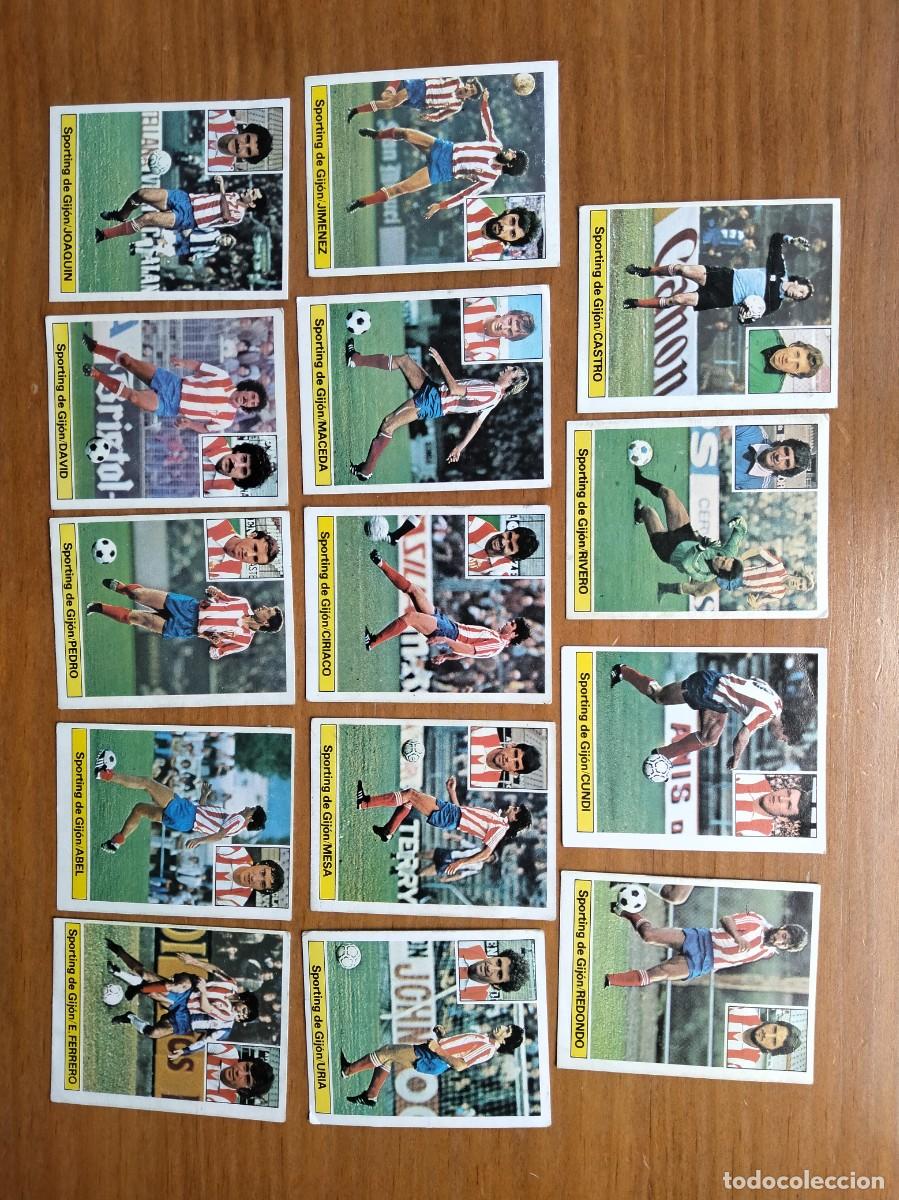 Coleccionismo Cromos antiguos: Lote 14 cromos diferentes Sporting Gij&oacute;n &aacute;lbum liga Este 81 82