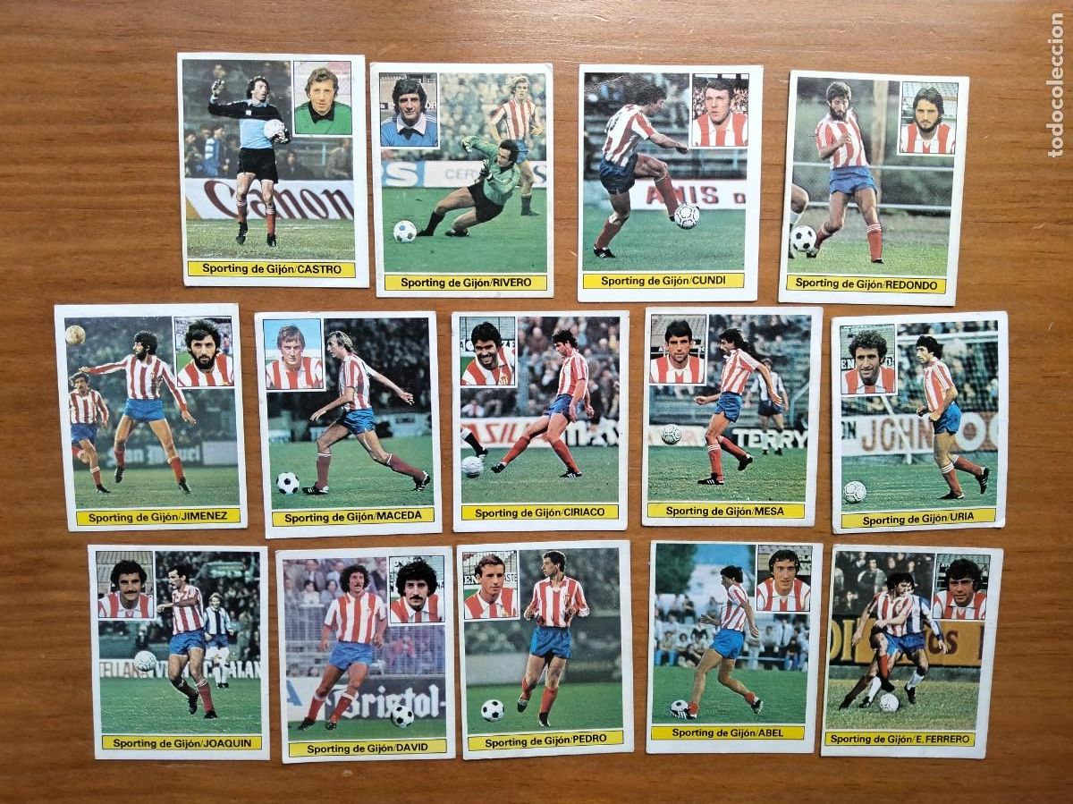Collectionnisme Cartes &agrave; collectionner anciennes: Lote 14 cromos diferentes Sporting Gij&oacute;n &aacute;lbum liga Este 81 82