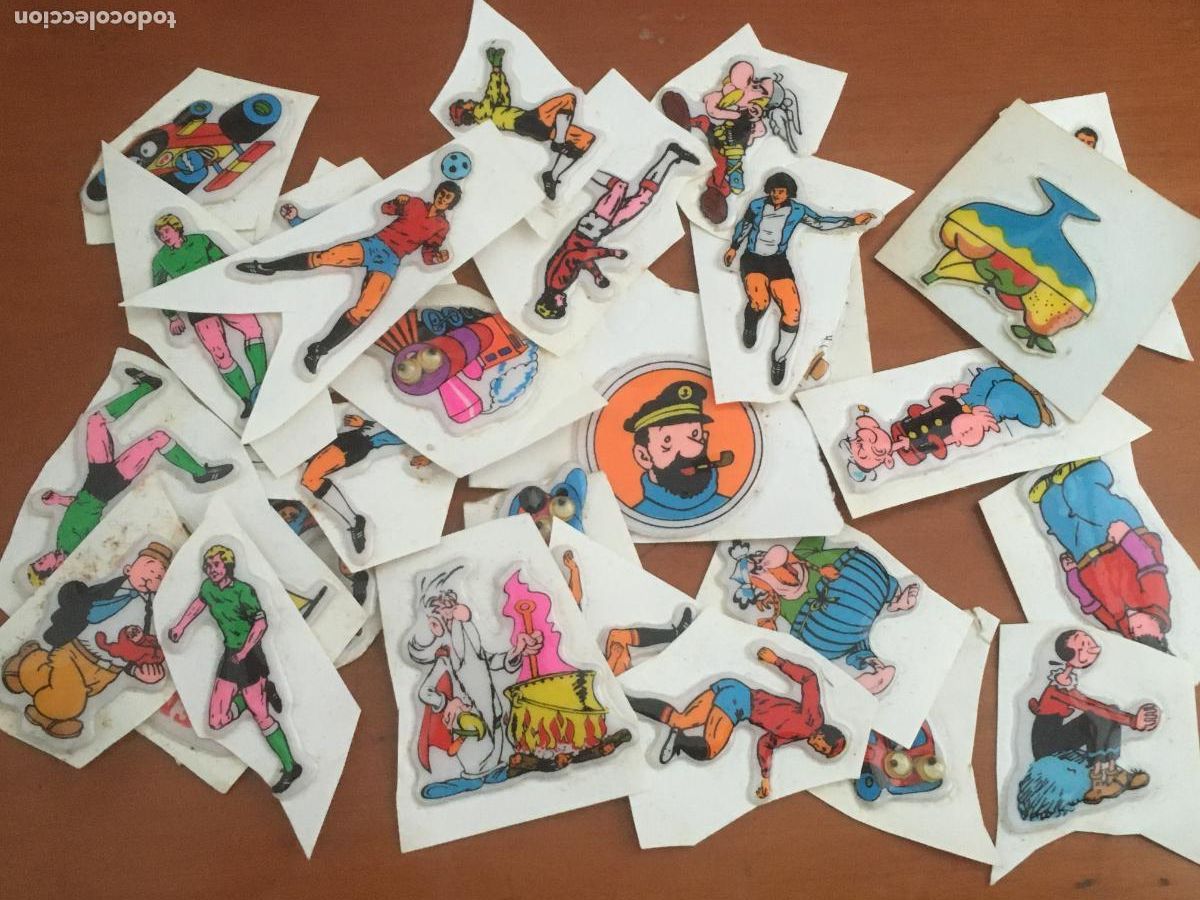 Collezionismo Figurine antiche: futbol tintin asterix lote cromos pegatinas originales a&ntilde;os 80