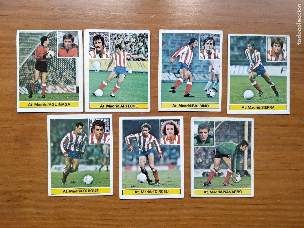Collectionnisme Cartes &agrave; collectionner anciennes: Lote 7 cromos diferentes At. Madrid &aacute;lbum liga Este 81 82