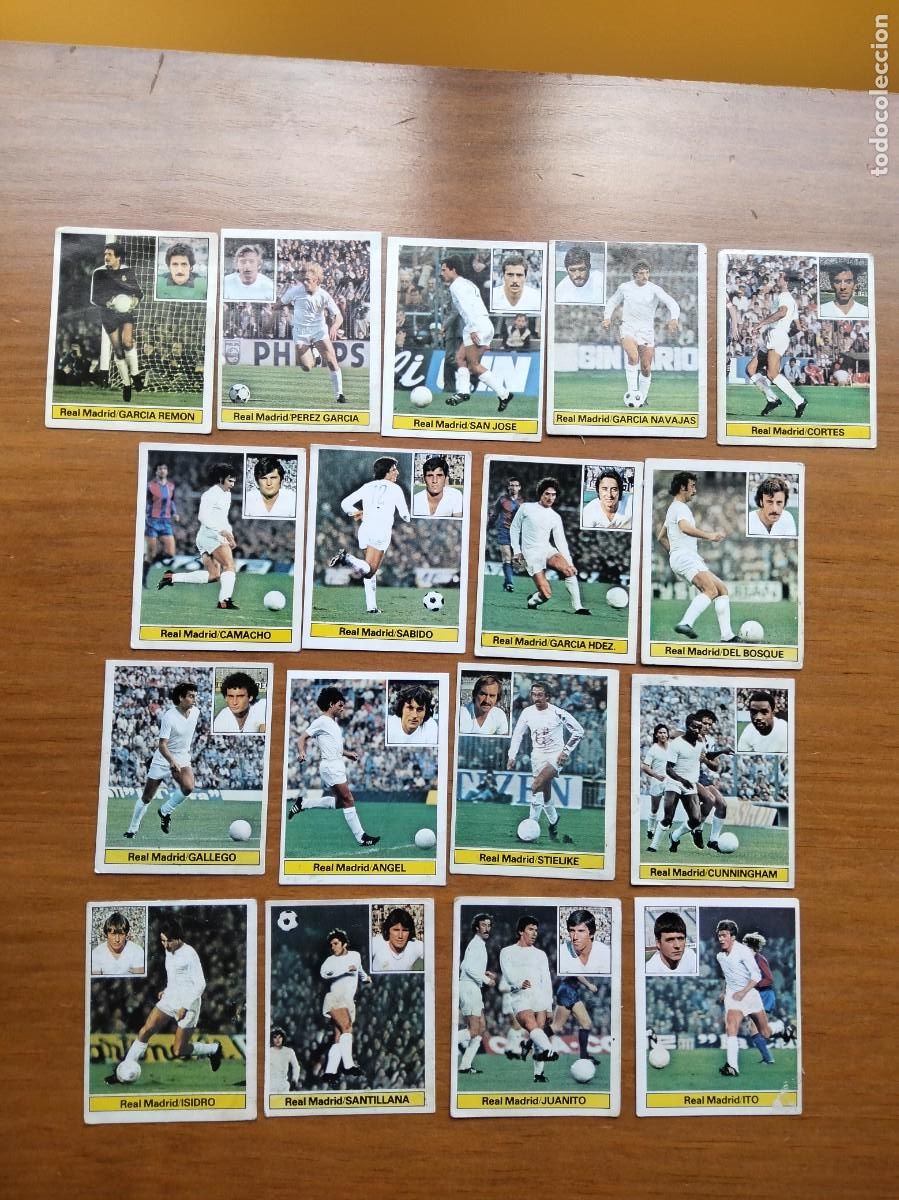 Collectionnisme Cartes &agrave; collectionner anciennes: Lote 17 cromos diferentes Real Madrid &aacute;lbum liga Este 81 82