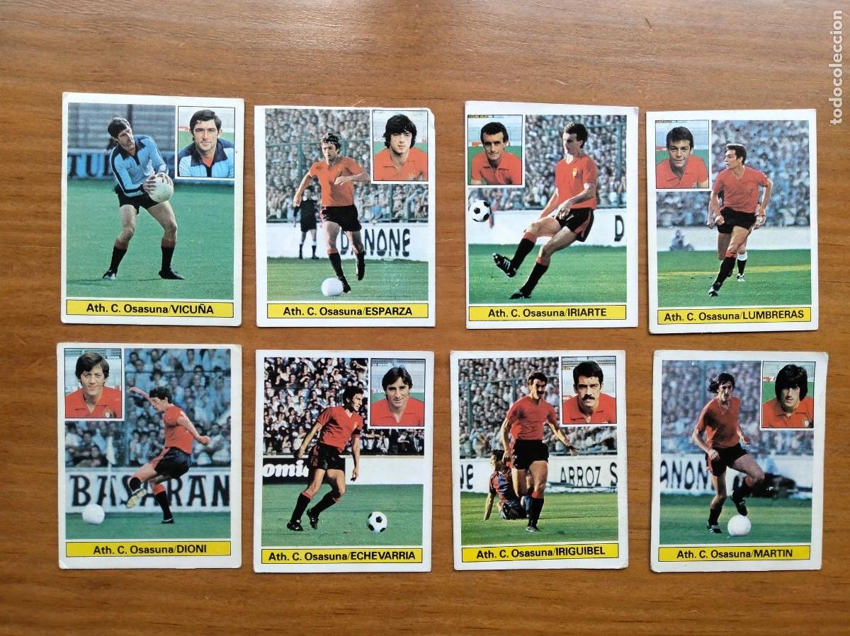 Collectionnisme Cartes &agrave; collectionner anciennes: Lote 8 cromos diferentes Osasuna &aacute;lbum liga Este 81 82