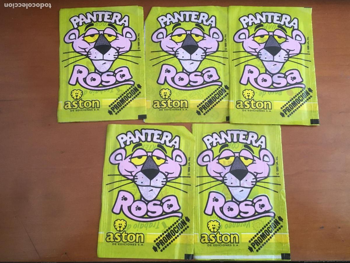 Sammeln alte Sammelbilder: la pantera rosa aston lote 5 sobres de cromos sin abrir cerrados