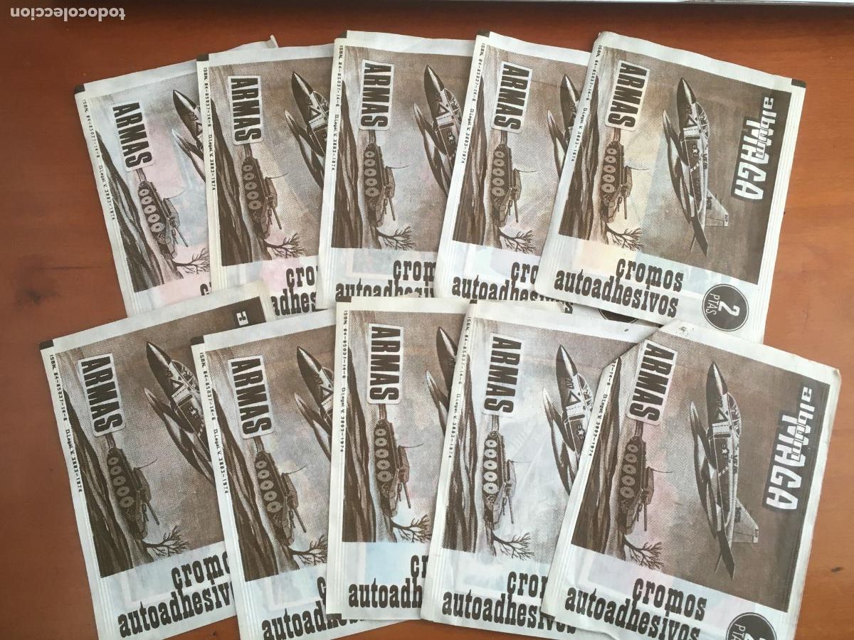 Coleccionismo Cromos antiguos: armas editorial maga lote 10 sobres de cromos sin abrir