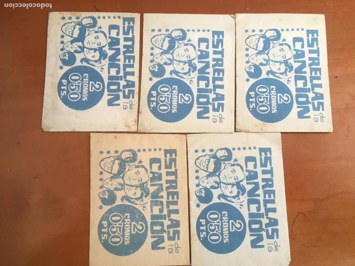 Coleccionismo Cromos antiguos: estrellas de la cancion lote 5 sobres de cromos sin abrir