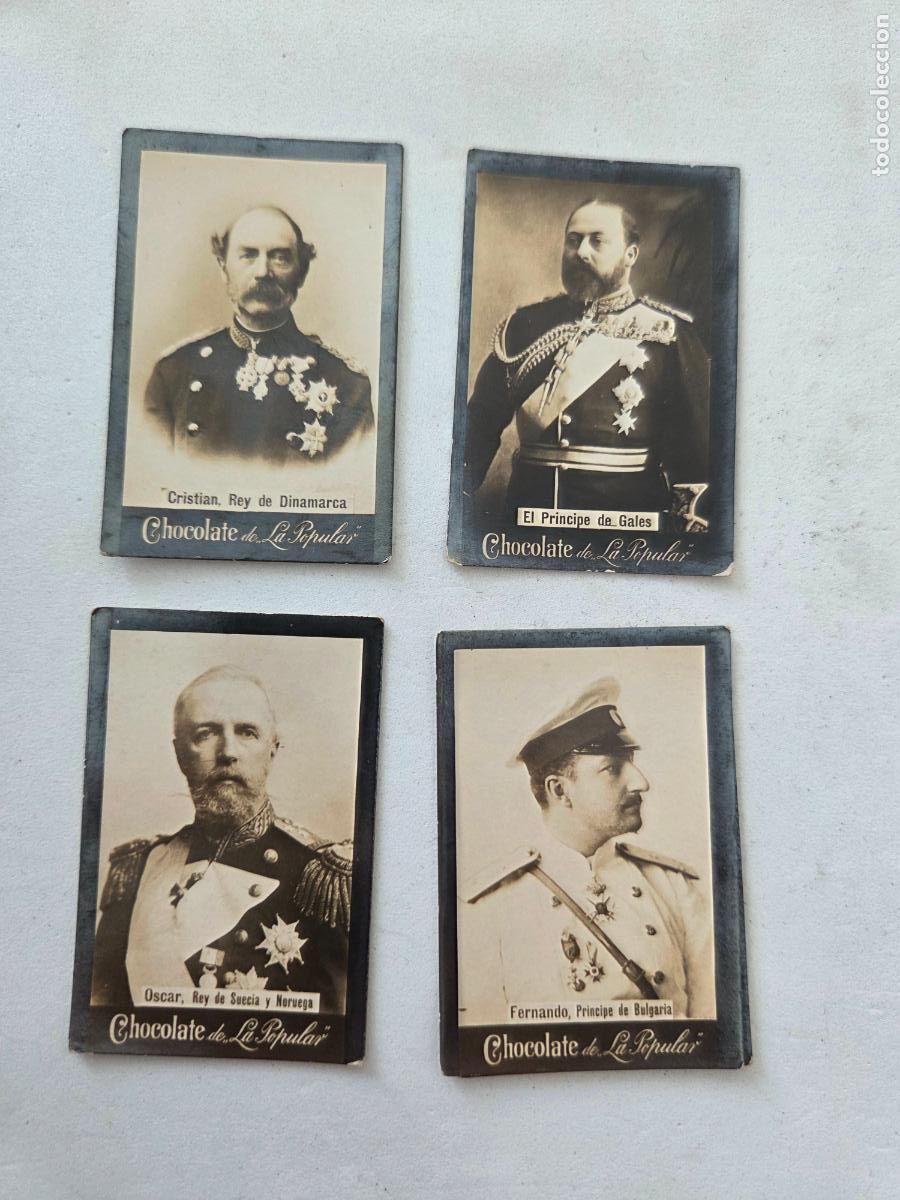 Colecionismo Cromos antigos: RAROS CHOCOLATES LA POPULAR OVIDEO ASTURIAS SERIE REYES Y PRINCIPES
