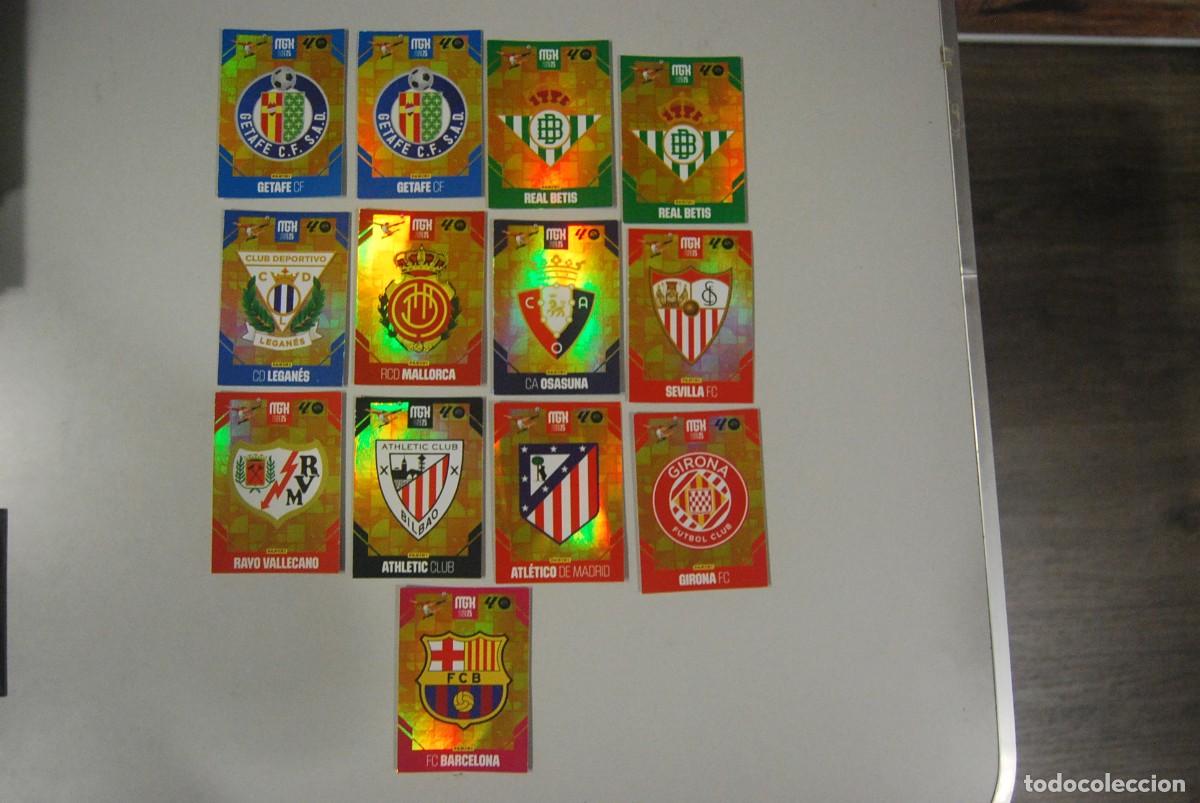 Coleccionismo Cromos antiguos: LOTE DE 10 FICHAS MGK ESCUDOS EQUIPOS LIGA 2024-25 (VER FOTOS Y DESCRIPCCION)