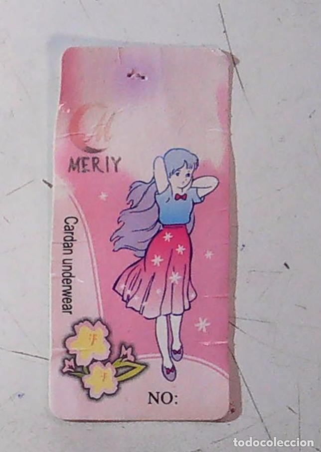 Coleccionismo Cromos antiguos: ETIQUETA DE BRAGUITAS LENCERIA MANGA EVELYN