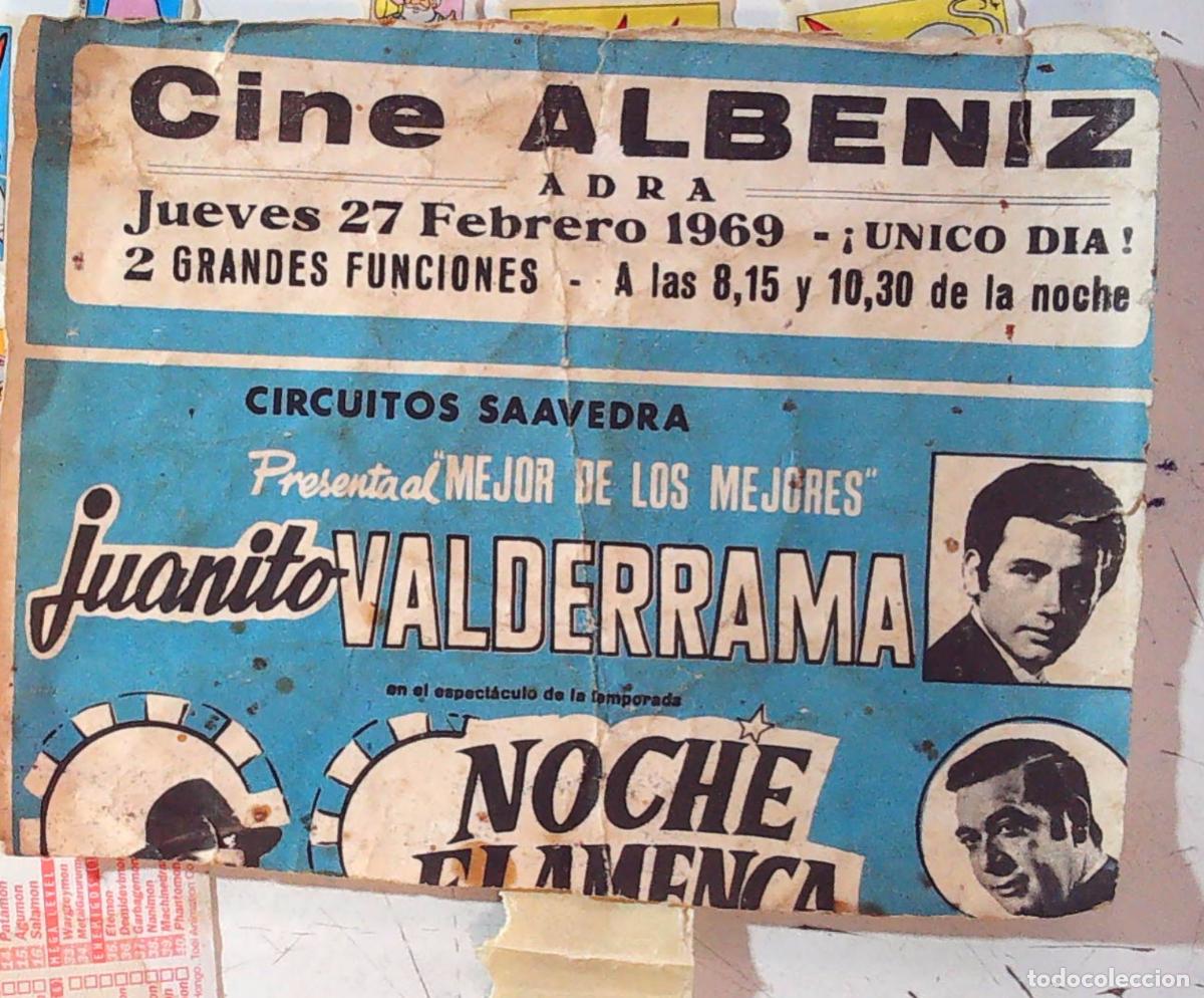 Coleccionismo Cromos antiguos: JUANITO VALDERRAMA EN EL CINE ALBENIZ DE ADRA 1969