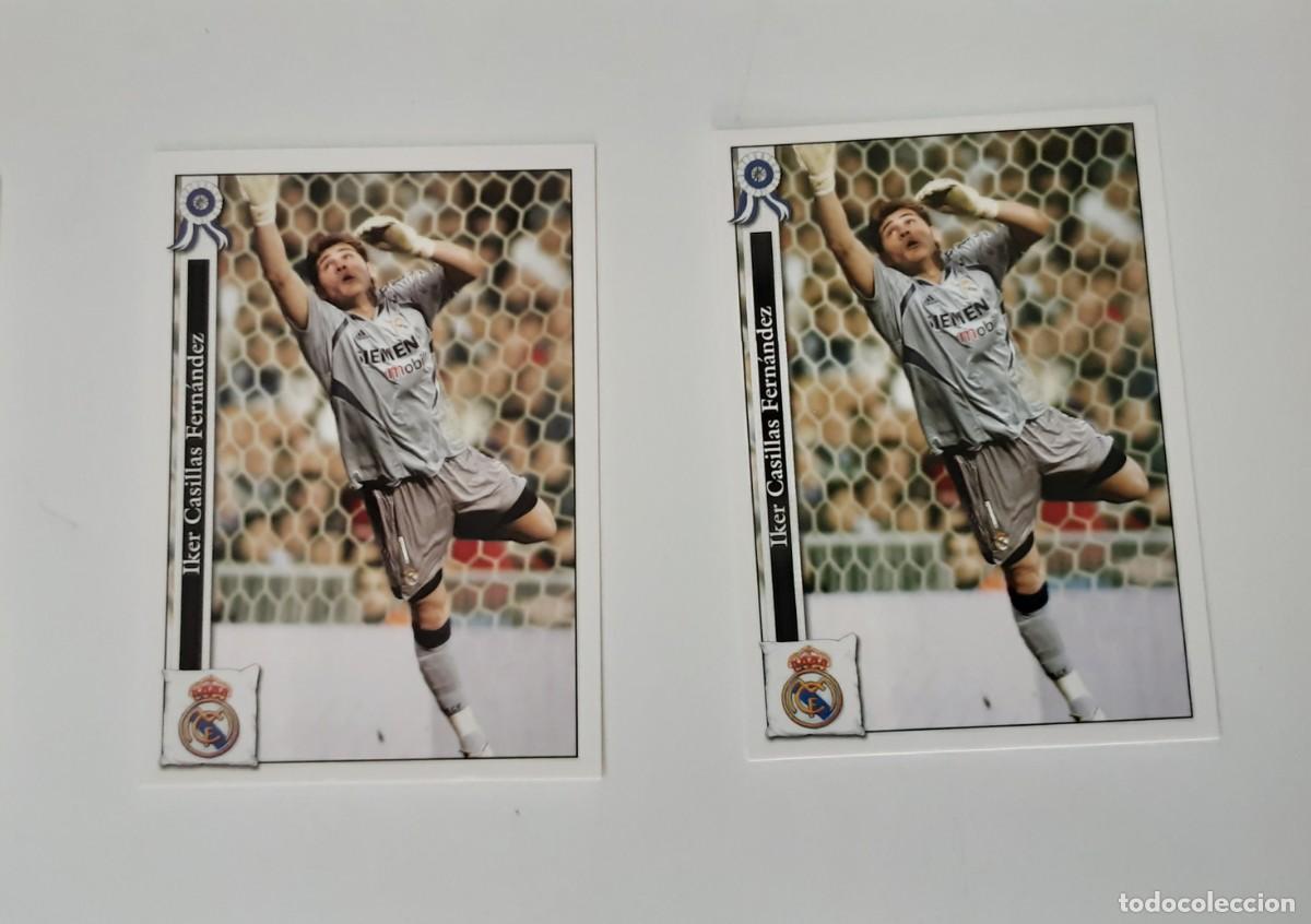 Coleccionismo Cromos antiguos: Mundicromo las fichas de la liga 05 06 casillas real madrid error y corregido