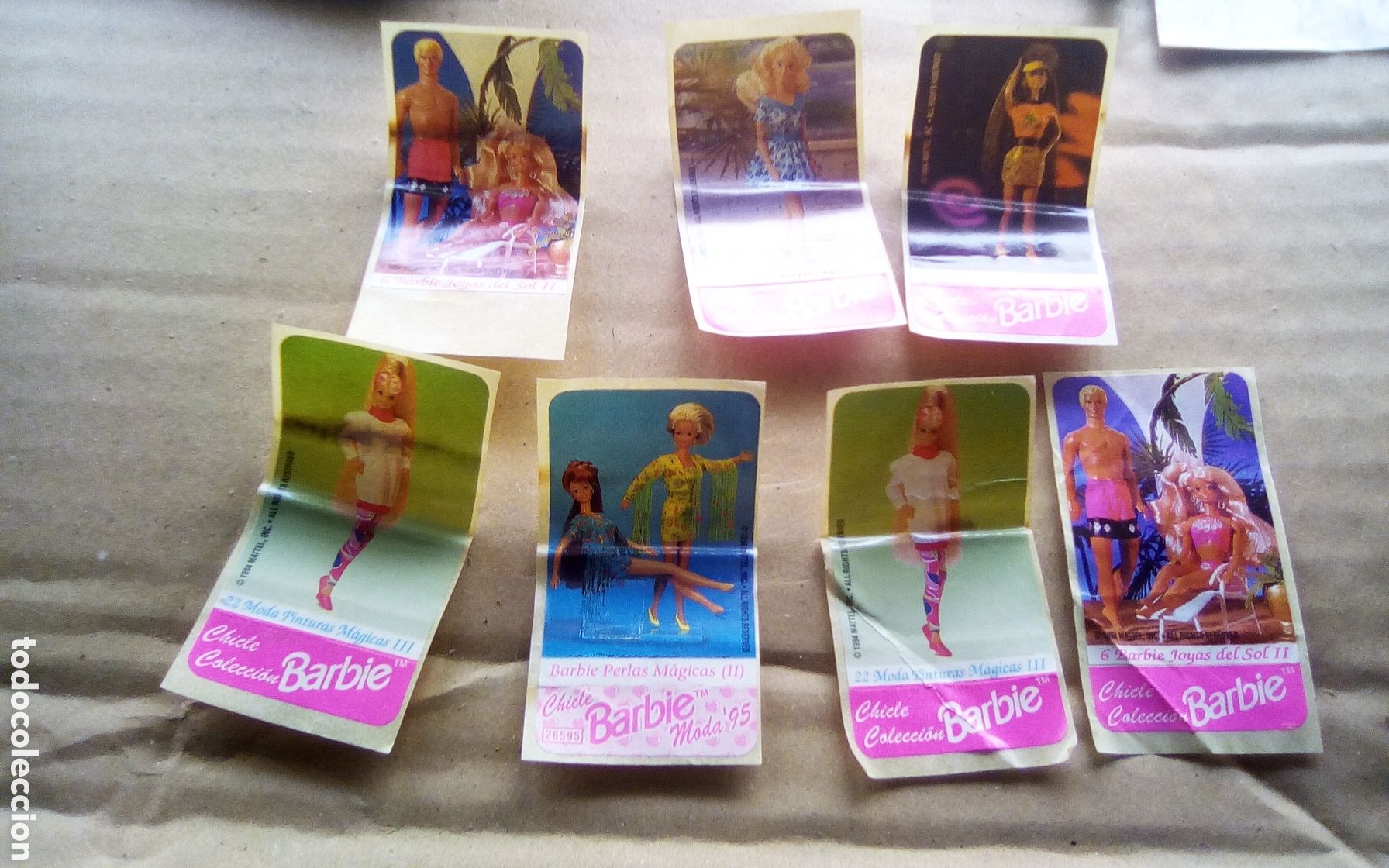 Coleccionismo Cromos antiguos: 7 Cromos adhesivos. Chicle Barbie colecci&oacute;n 1994.