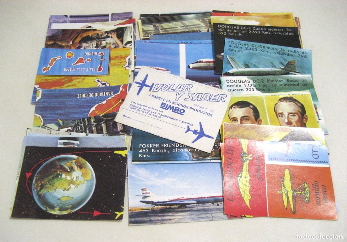 Coleccionismo Cromos antiguos: LOTE DE 40 CROMOS VOLAR Y SABER. BIMBO, 1974.