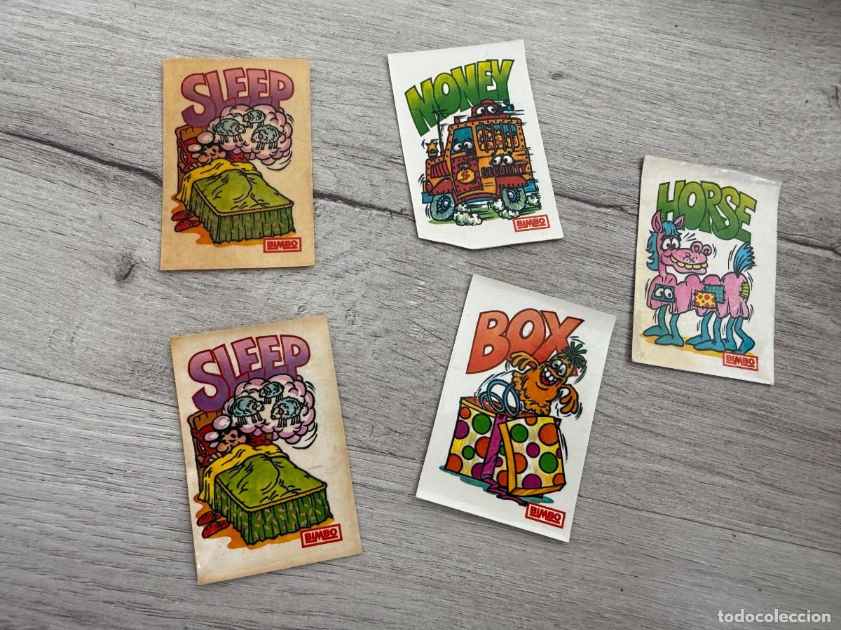 Coleccionismo Cromos antiguos: 5 cromos Aprende Ingl&eacute;s con Bimbo 12, 17, 19, 19, 24