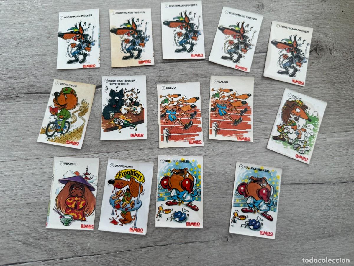 Coleccionismo Cromos antiguos: 14 cromos - Los mejores amigos de Bimbo - Perros