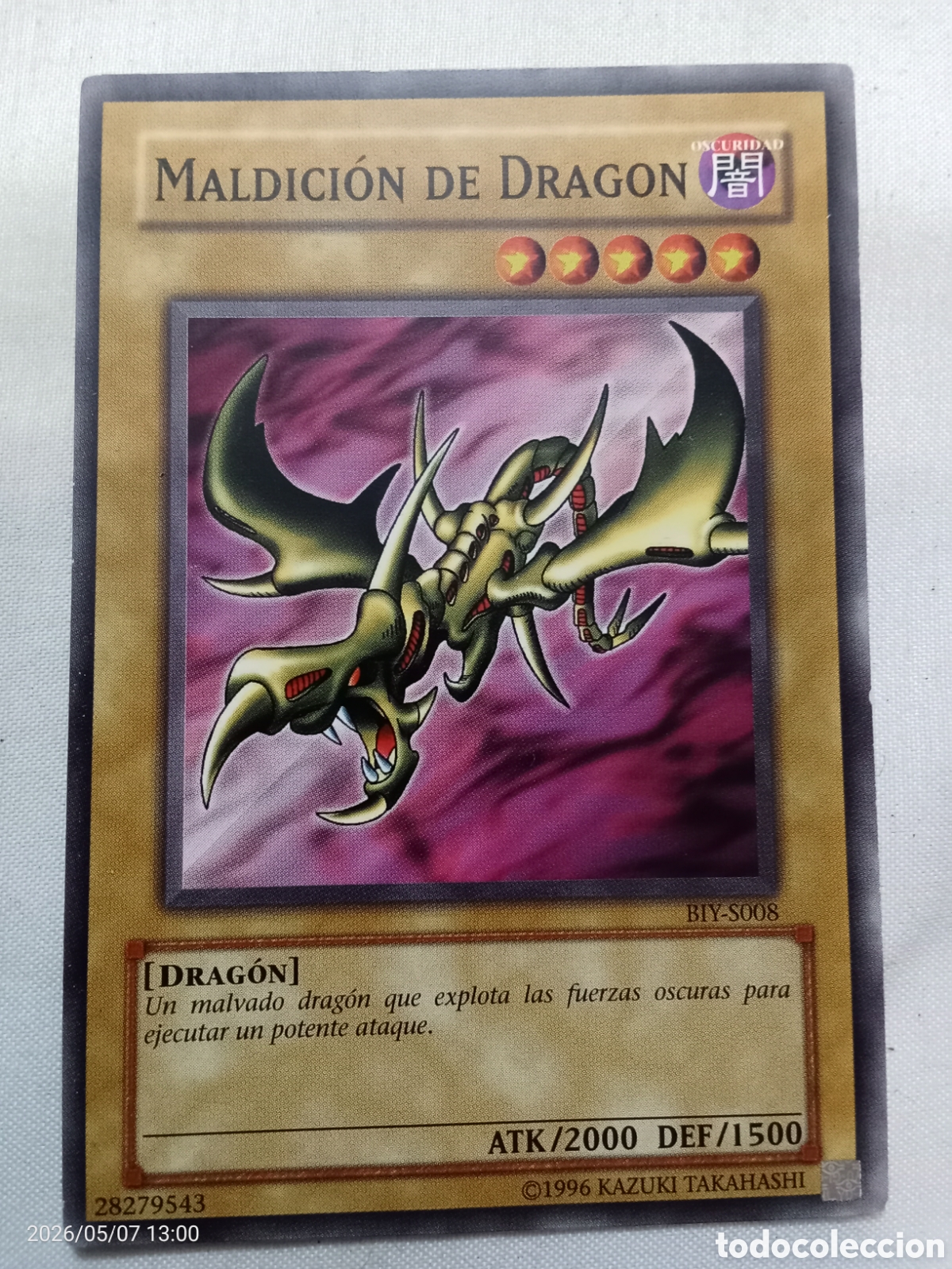 Coleccionismo Cromos antiguos: Carta yu-gi-oh La maldici&oacute;n del drag&oacute;n 1-edici&oacute;n