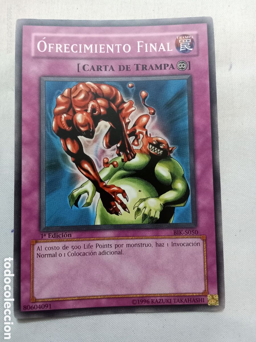 Coleccionismo Cromos antiguos: Carta yu-gi-oh Ofrecimiento Final 1-edici&oacute;n