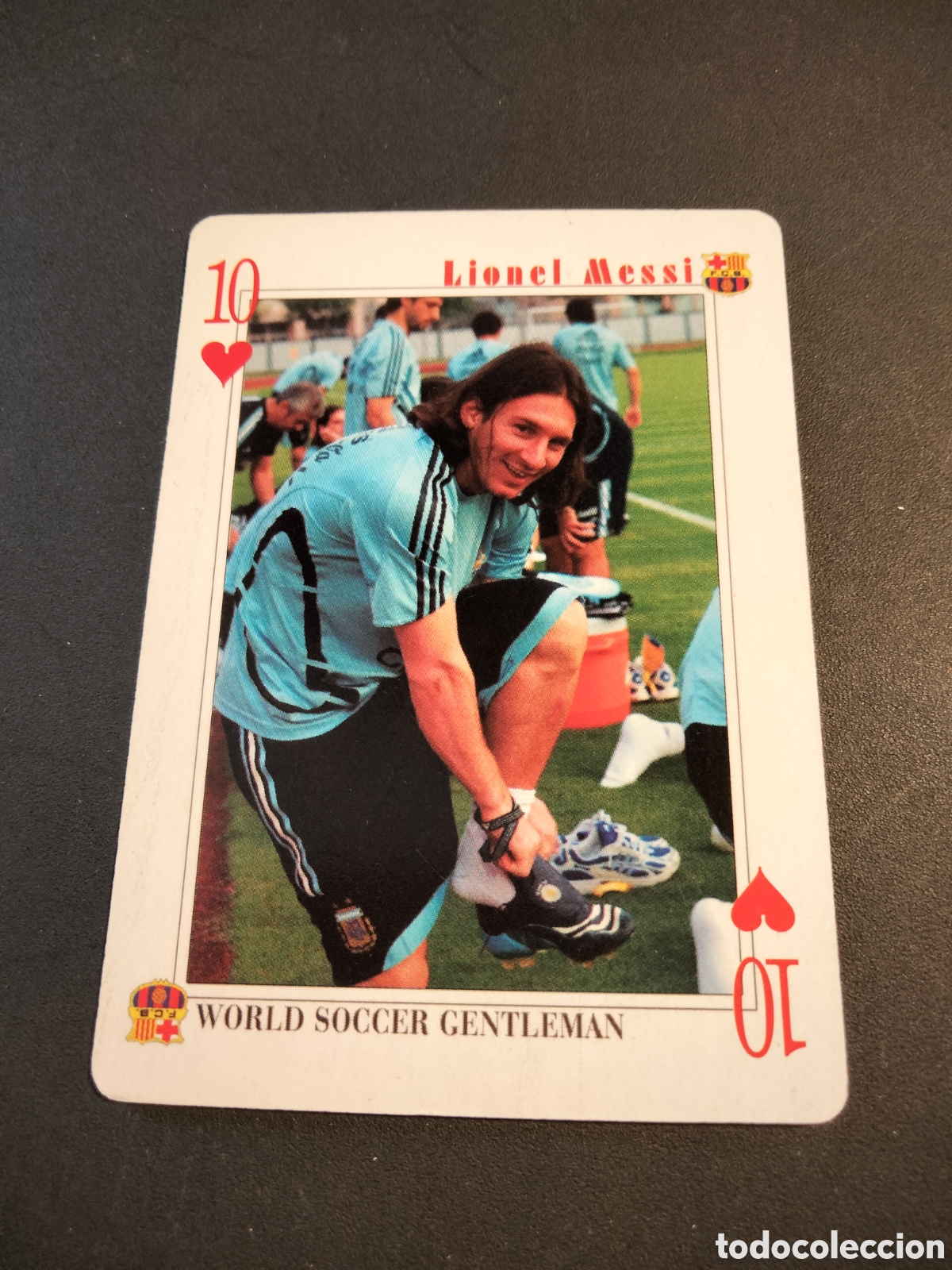 Coleccionismo Cromos antiguos: MESSI FC. BARCELONA CARTA BARAJA POKER
