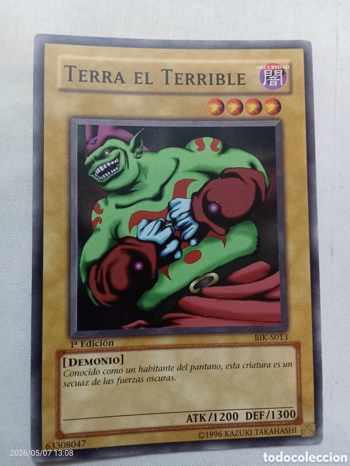 Coleccionismo Cromos antiguos: Carta yu-gi-oh Terra el Terrible 1-edici&oacute;n