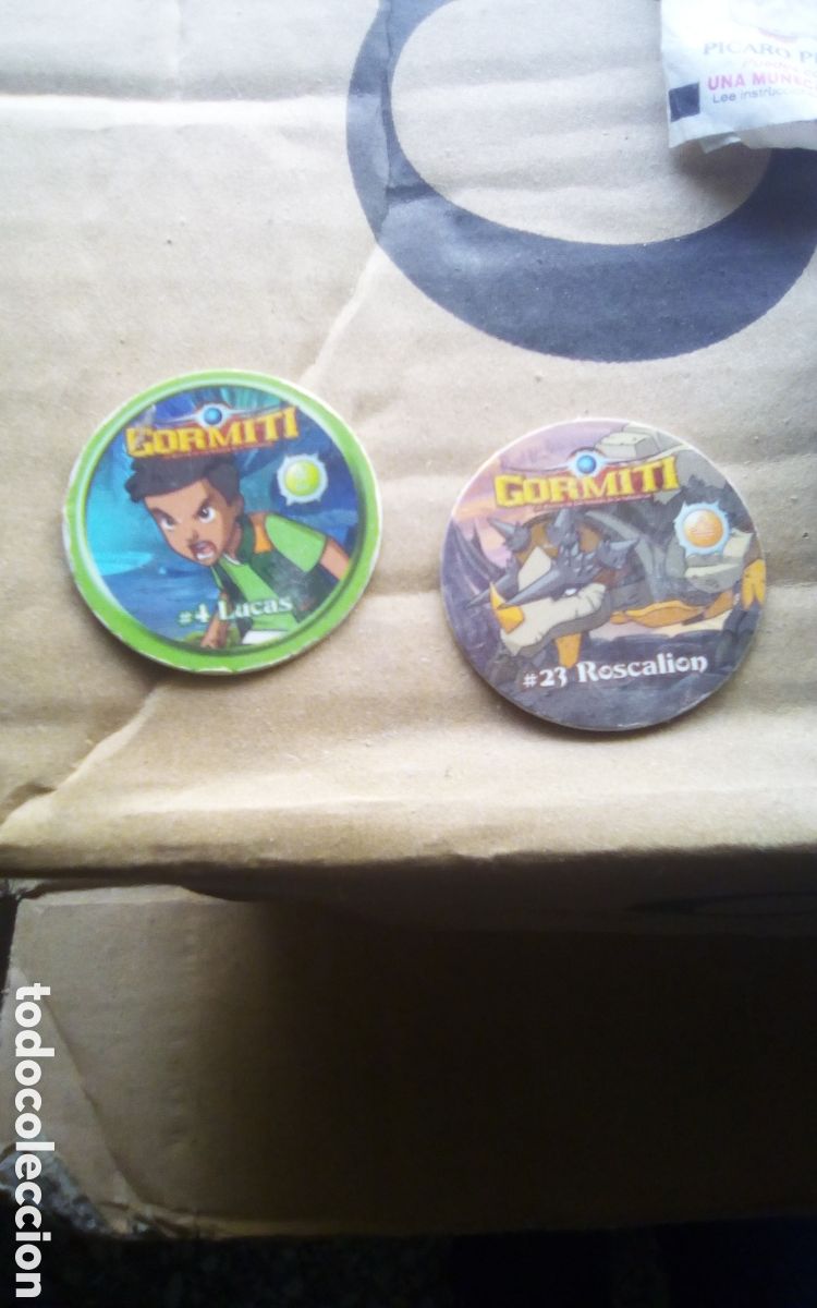Coleccionismo Cromos antiguos: 2 Tazos Gormiti. 4 Lucas. 23 Roscalion. Cheetos. A&ntilde;o 2008 Giochi Preziosi - Marathon.