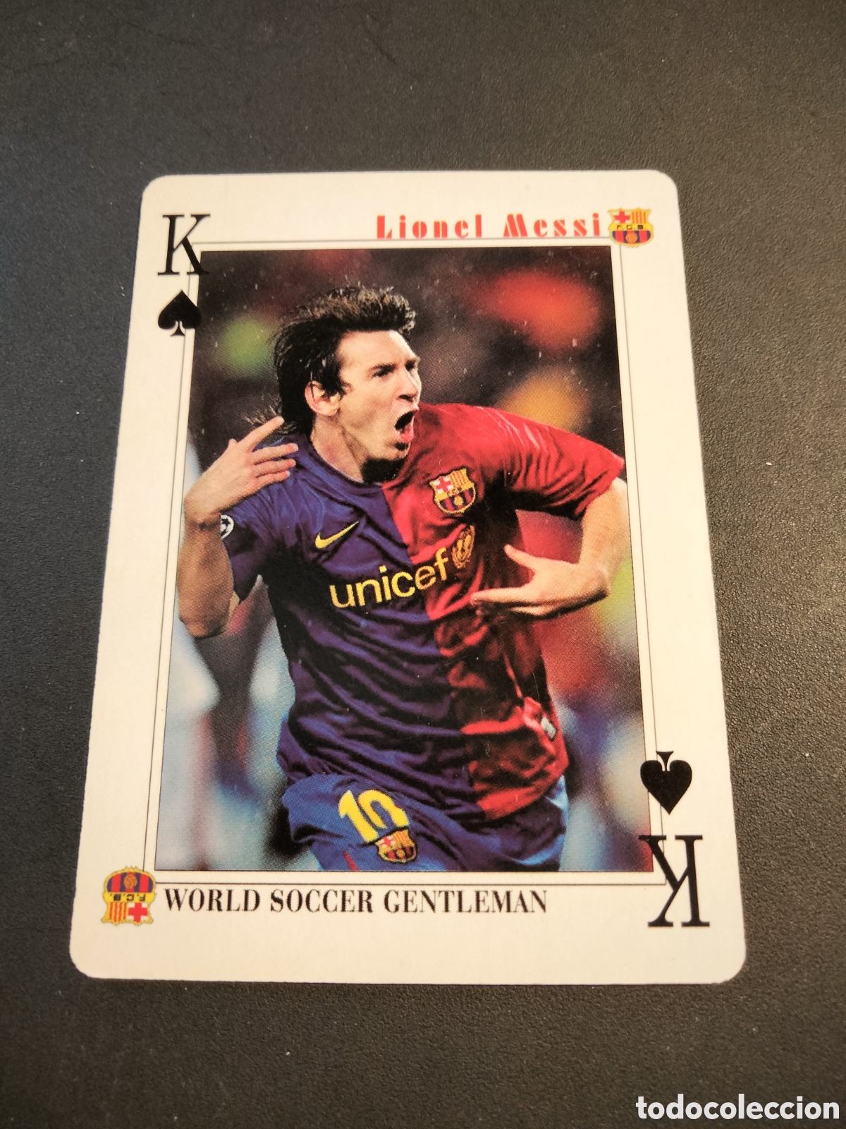 Coleccionismo Cromos antiguos: MESSI FC. BARCELONA CARTA BARAJA POKER