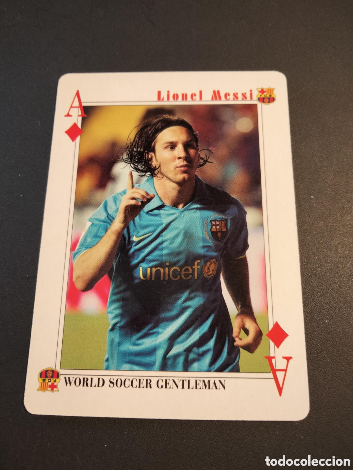 Coleccionismo Cromos antiguos: MESSI FC. BARCELONA CARTA BARAJA POKER