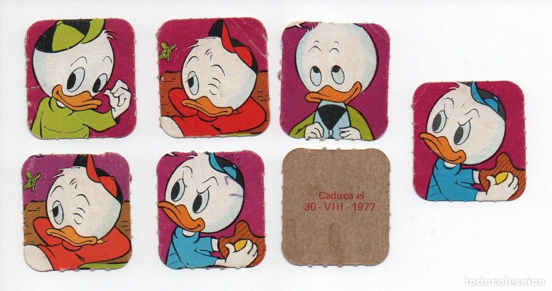 Coleccionismo Cromos antiguos: LOTE DE 7 CROMOS (DOS REPETIDOS) DEL PATO DONALD. CURIOSOS.25