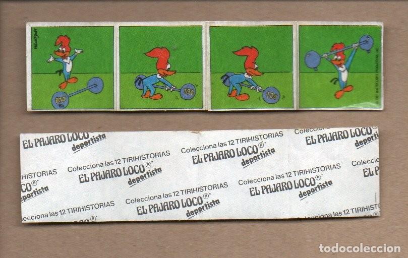 Coleccionismo Cromos antiguos: ANTIGUO CROMO - TIRA ADHESIVA - TIRIHISTORIAS DEL PAJARO LOCO DEPORTISTA.
