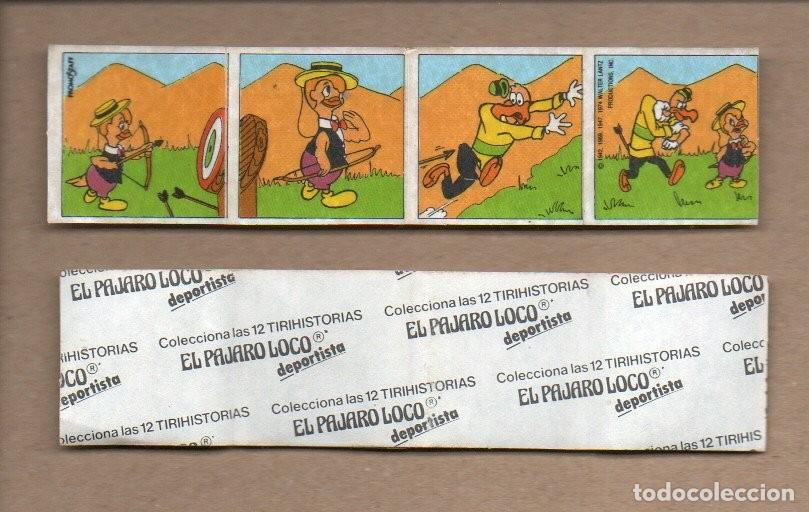 Coleccionismo Cromos antiguos: ANTIGUO CROMO - TIRA ADHESIVA - TIRIHISTORIAS DEL PAJARO LOCO DEPORTISTA.