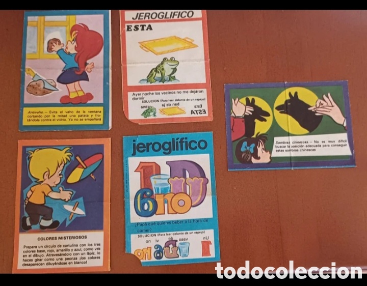Coleccionismo Cromos antiguos: 5 cromos Adivinanzas y jerogl&iacute;fico