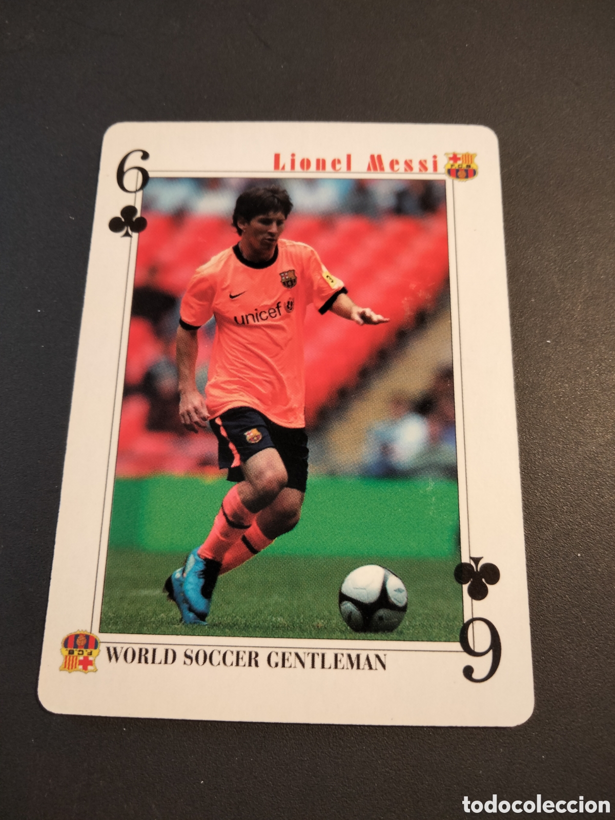 Coleccionismo Cromos antiguos: MESSI FC. BARCELONA CARTA BARAJA POKER