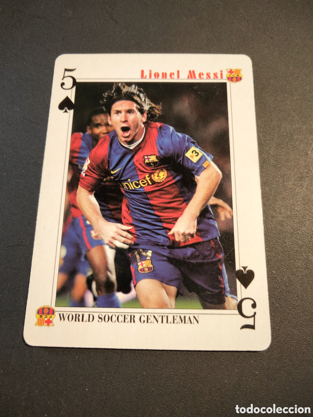 Coleccionismo Cromos antiguos: MESSI FC. BARCELONA CARTA BARAJA POKER