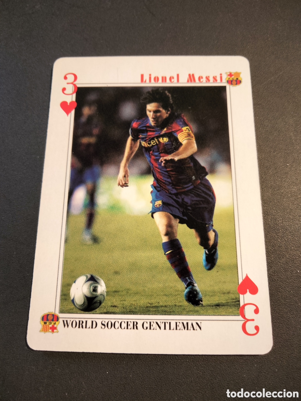 Coleccionismo Cromos antiguos: MESSI FC. BARCELONA CARTA BARAJA POKER