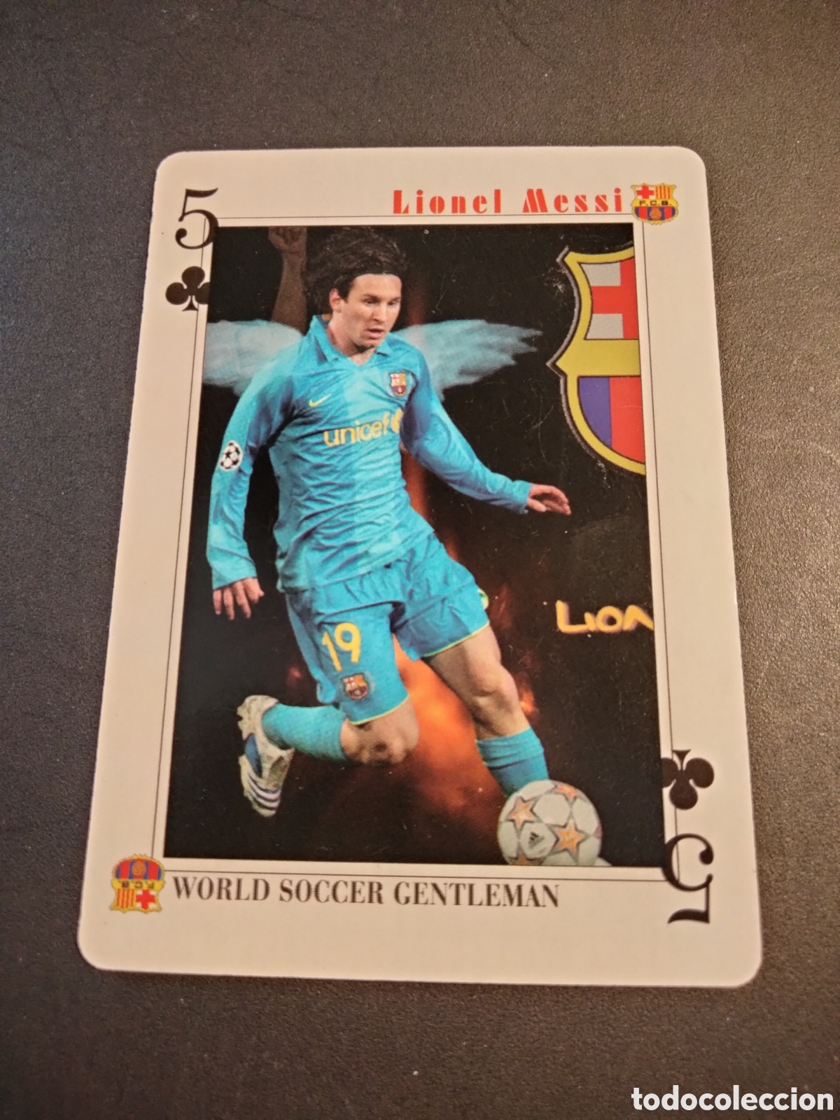 Coleccionismo Cromos antiguos: MESSI FC. BARCELONA CARTA BARAJA POKER