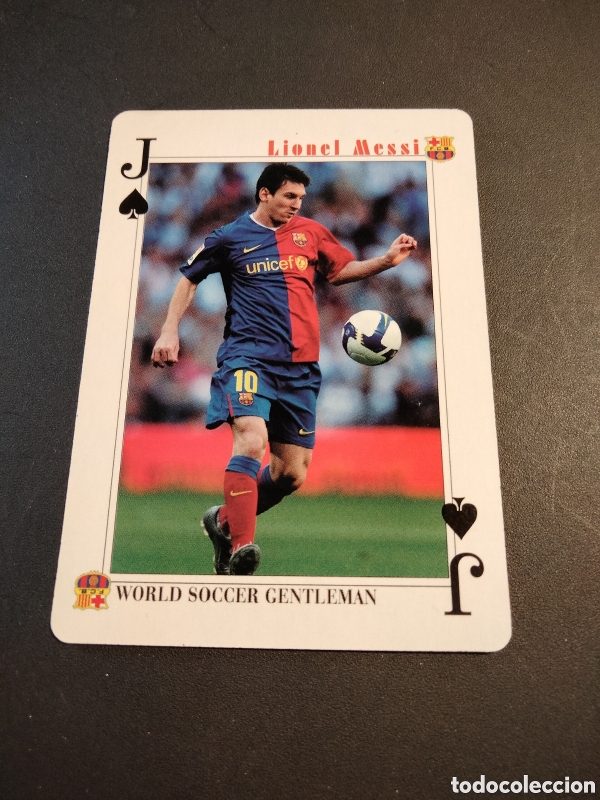 Coleccionismo Cromos antiguos: MESSI FC. BARCELONA CARTA BARAJA POKER